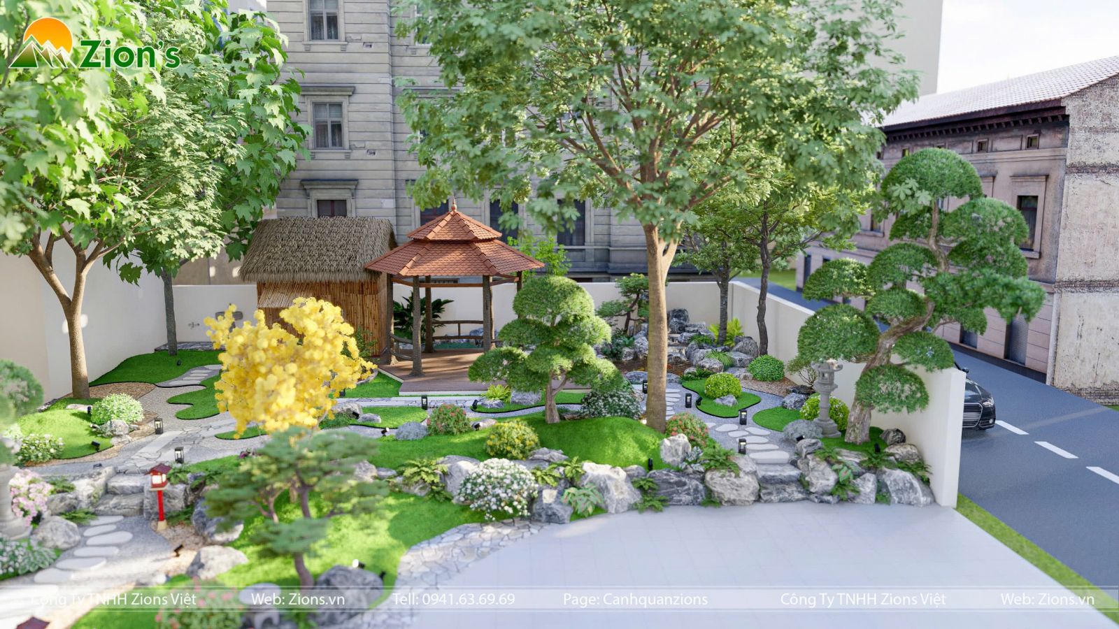 Thiết kế sân vườn Nhật Bản tại Bình Tân | Design by Zions